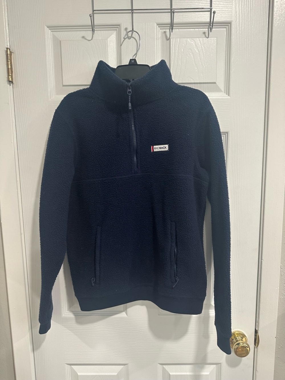 Rhoback Navy Sherpa Half-Zip Pullover